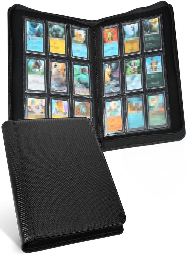 GERMUN Toploader Binder, Holds 288 Toploaders, 9 Pocket Top Loader Binders with Sleeves for 3 x 4'' Toploaders, Double-Sided Pocket Top Loader Storage Binder, Trading Card Binder - Carton Black - Image 1